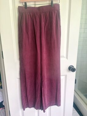 Marine Layer size S  Elastic Waist Wide-Leg Pants in a gorgeous plum cupro silky